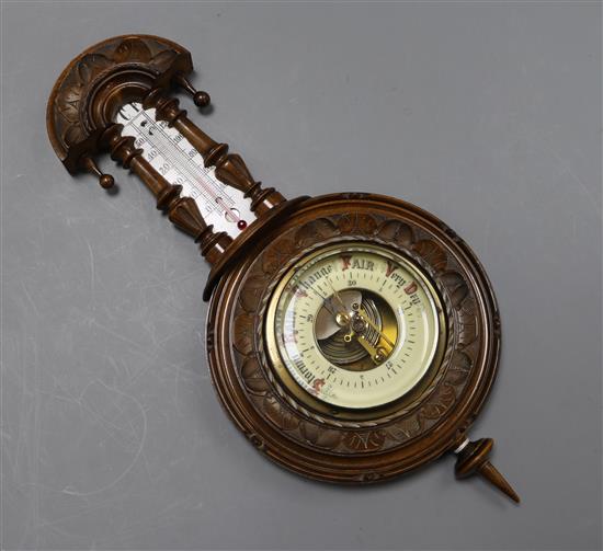 A late Victorian aneroid barometer